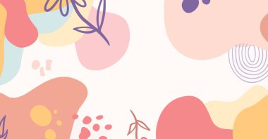 Modern el çeşitli şekiller çiziyor ve nesneler soyut arkaplan çiziyor. Modern modern vektör illüstrasyonu