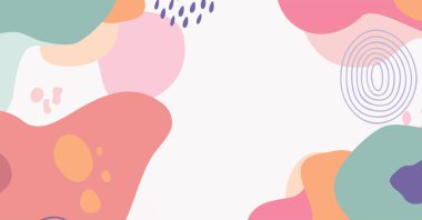 Modern el çeşitli şekiller çiziyor ve nesneler soyut arkaplan çiziyor. Modern modern vektör illüstrasyonu