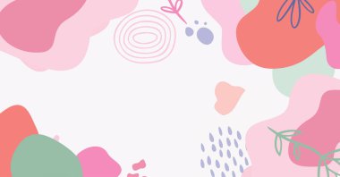 Modern el çeşitli şekiller çiziyor ve nesneler soyut arkaplan çiziyor. Modern modern vektör illüstrasyonu