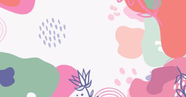 Modern el çeşitli şekiller çiziyor ve nesneler soyut arkaplan çiziyor. Modern modern vektör illüstrasyonu