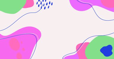 Modern el çeşitli şekiller çiziyor ve nesneler soyut arkaplan çiziyor. Modern modern vektör illüstrasyonu