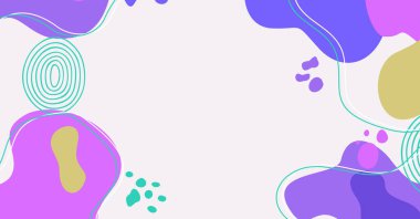 Modern el çeşitli şekiller çiziyor ve nesneler soyut arkaplan çiziyor. Modern modern vektör illüstrasyonu