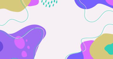 Modern el çeşitli şekiller çiziyor ve nesneler soyut arkaplan çiziyor. Modern modern vektör illüstrasyonu