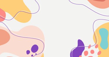 Modern el çeşitli şekiller çiziyor ve nesneler soyut arkaplan çiziyor. Modern modern vektör illüstrasyonu