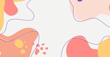 Modern el çeşitli şekiller çiziyor ve nesneler soyut arkaplan çiziyor. Modern modern vektör illüstrasyonu