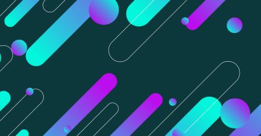 Soyut renkli minimum geometrik arkaplan tasarımı. Dinamik şekiller bileşimi