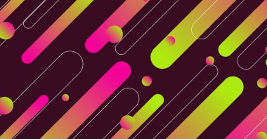 Soyut renkli minimum geometrik arkaplan tasarımı. Dinamik şekiller bileşimi