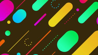 Soyut minimum geometrik şekil arkaplanı ve gradyanı. Dinamik şekiller bileşimi