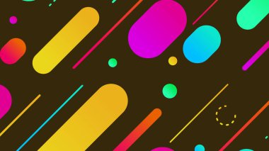 Soyut minimum geometrik şekil arkaplanı ve gradyanı. Dinamik şekiller bileşimi