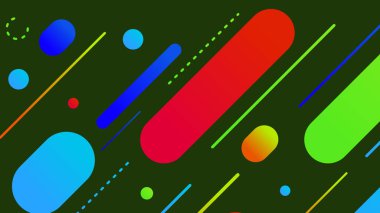 Soyut minimum geometrik şekil arkaplanı ve gradyanı. Dinamik şekiller bileşimi