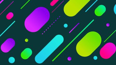 Soyut minimum geometrik şekil arkaplanı ve gradyanı. Dinamik şekiller bileşimi