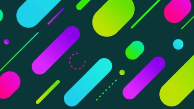 Soyut minimum geometrik şekil arkaplanı ve gradyanı. Dinamik şekiller bileşimi