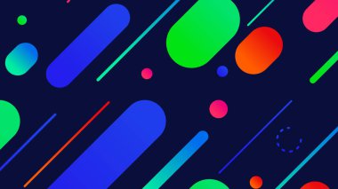 Soyut minimum geometrik şekil arkaplanı ve gradyanı. Dinamik şekiller bileşimi