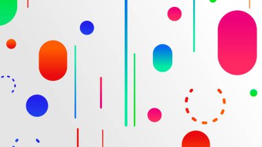 Soyut minimum geometrik şekil arkaplanı ve gradyanı. Dinamik şekiller bileşimi