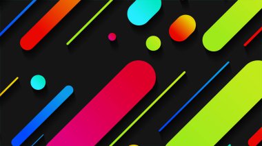 Soyut minimum geometrik şekil arkaplanı ve gradyanı. Dinamik şekiller bileşimi