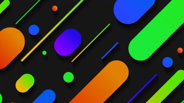 Soyut minimum geometrik şekil arkaplanı ve gradyanı. Dinamik şekiller bileşimi