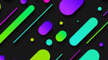 Soyut minimum geometrik şekil arkaplanı ve gradyanı. Dinamik şekiller bileşimi