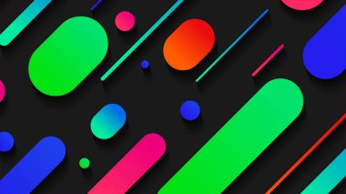 Soyut minimum geometrik şekil arkaplanı ve gradyanı. Dinamik şekiller bileşimi