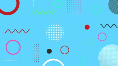 Memphis elementleri ile modern moda soyut arka plan. Posterler, afişler, ilanlar vs. için uygulanabilir