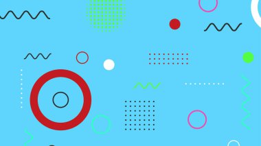 Memphis elementleri ile modern moda soyut arka plan. Posterler, afişler, ilanlar vs. için uygulanabilir