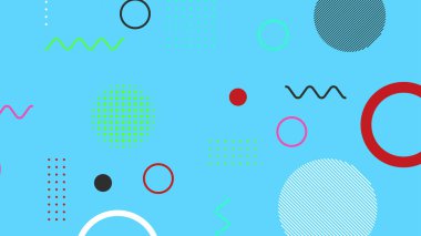 Memphis elementleri ile modern moda soyut arka plan. Posterler, afişler, ilanlar vs. için uygulanabilir