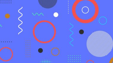 Memphis elementleri ile modern moda soyut arka plan. Posterler, afişler, ilanlar vs. için uygulanabilir