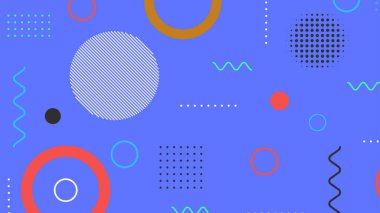 Memphis elementleri ile modern moda soyut arka plan. Posterler, afişler, ilanlar vs. için uygulanabilir