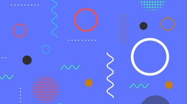 Memphis elementleri ile modern moda soyut arka plan. Posterler, afişler, ilanlar vs. için uygulanabilir