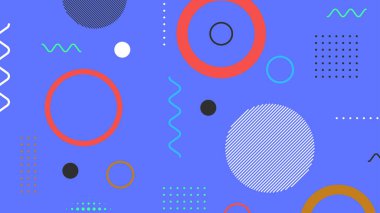 Memphis elementleri ile modern moda soyut arka plan. Posterler, afişler, ilanlar vs. için uygulanabilir