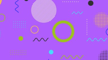 Memphis elementleri ile modern moda soyut arka plan. Posterler, afişler, ilanlar vs. için uygulanabilir