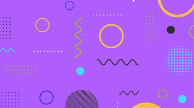 Memphis elementleri ile modern moda soyut arka plan. Posterler, afişler, ilanlar vs. için uygulanabilir