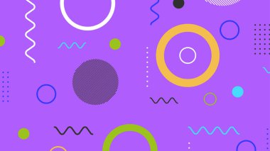 Memphis elementleri ile modern moda soyut arka plan. Posterler, afişler, ilanlar vs. için uygulanabilir