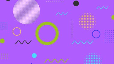 Memphis elementleri ile modern moda soyut arka plan. Posterler, afişler, ilanlar vs. için uygulanabilir