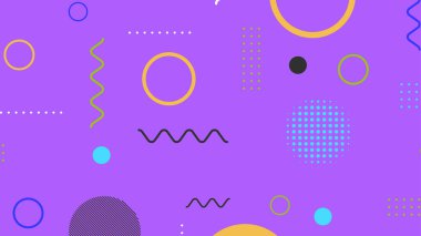 Memphis elementleri ile modern moda soyut arka plan. Posterler, afişler, ilanlar vs. için uygulanabilir