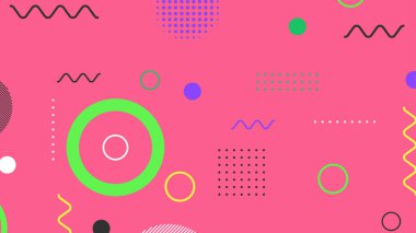 Memphis elementleri ile modern moda soyut arka plan. Posterler, afişler, ilanlar vs. için uygulanabilir