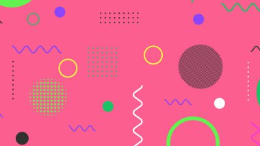 Memphis elementleri ile modern moda soyut arka plan. Posterler, afişler, ilanlar vs. için uygulanabilir