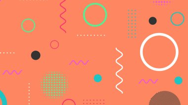 Memphis elementleri ile modern moda soyut arka plan. Posterler, afişler, ilanlar vs. için uygulanabilir