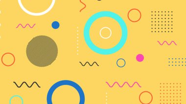 Memphis elementleri ile modern moda soyut arka plan. Posterler, afişler, ilanlar vs. için uygulanabilir