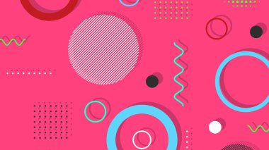 Memphis elementleri ile modern moda soyut arka plan. Posterler, afişler, ilanlar vs. için uygulanabilir