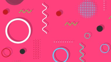 Memphis elementleri ile modern moda soyut arka plan. Posterler, afişler, ilanlar vs. için uygulanabilir