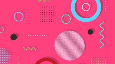 Memphis elementleri ile modern moda soyut arka plan. Posterler, afişler, ilanlar vs. için uygulanabilir