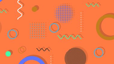 Memphis elementleri ile modern moda soyut arka plan. Posterler, afişler, ilanlar vs. için uygulanabilir