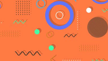 Memphis elementleri ile modern moda soyut arka plan. Posterler, afişler, ilanlar vs. için uygulanabilir