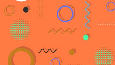 Memphis elementleri ile modern moda soyut arka plan. Posterler, afişler, ilanlar vs. için uygulanabilir