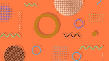 Memphis elementleri ile modern moda soyut arka plan. Posterler, afişler, ilanlar vs. için uygulanabilir