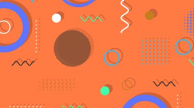 Memphis elementleri ile modern moda soyut arka plan. Posterler, afişler, ilanlar vs. için uygulanabilir