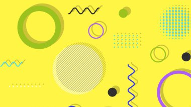 Memphis elementleri ile modern moda soyut arka plan. Posterler, afişler, ilanlar vs. için uygulanabilir