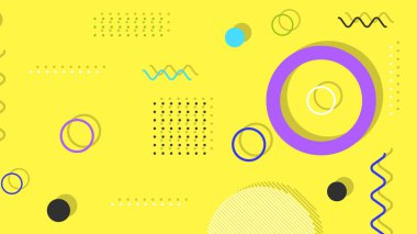 Memphis elementleri ile modern moda soyut arka plan. Posterler, afişler, ilanlar vs. için uygulanabilir