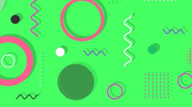 Memphis elementleri ile modern moda soyut arka plan. Posterler, afişler, ilanlar vs. için uygulanabilir