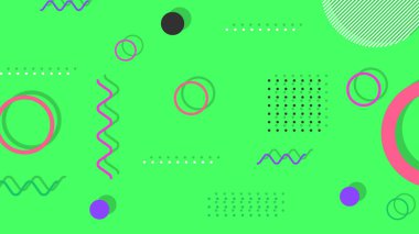 Memphis elementleri ile modern moda soyut arka plan. Posterler, afişler, ilanlar vs. için uygulanabilir